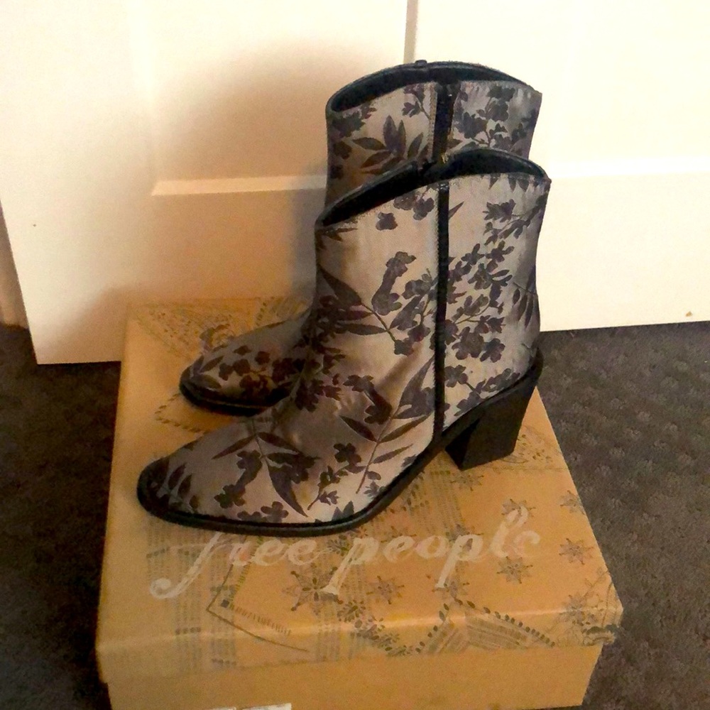 Free People Brocade Ankle Booties